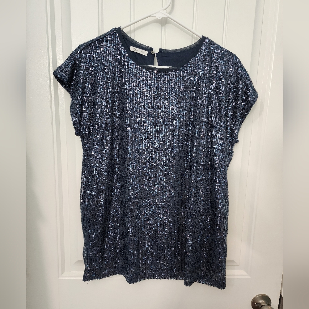 Maurcies Edgely™ Sequin Short Sleeve Tee, Size Large - Picture 3 of 7